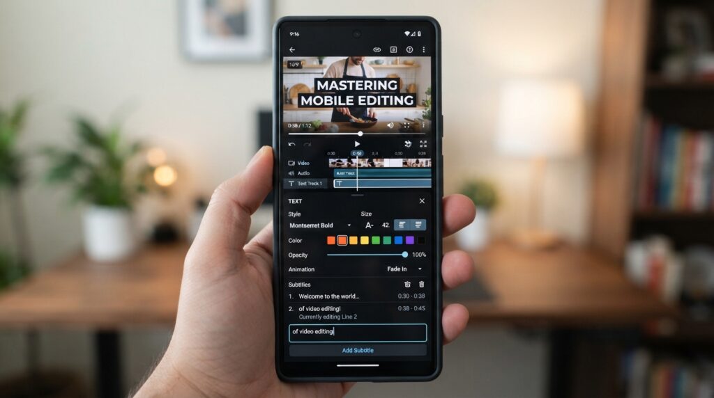 Adding text and captions to a video